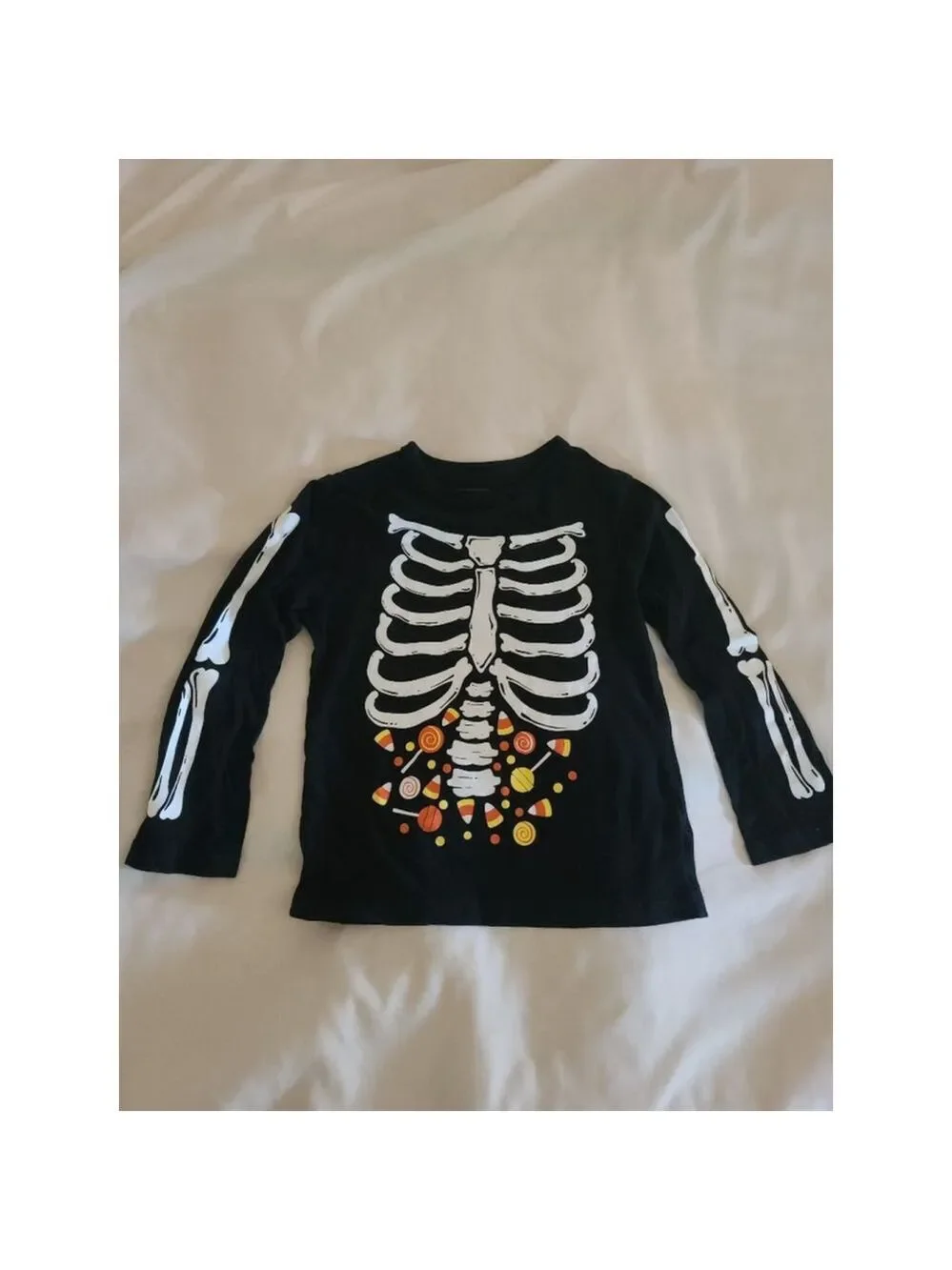 The Children's Place Black Skeleton Tee Boys M